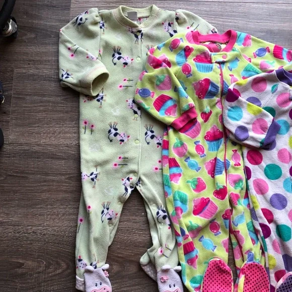 Children’s Place Girls’ Fleece Footie Sleeper Set - Picture 9 of 12